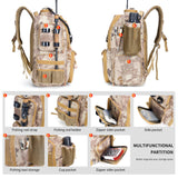 Rabjen Fishing Tackle Backpack with Rod Holders, Bottle Holder, Storage Bag Store Fishing Gear