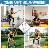 WITSPARKLLE Ropeless Battle Ropes, Adjustable Cordless Battle Ropes with Resistance Springs, Weighted Portable Workout Rope for Home Gym, Low-Impact HIIT Training Equipment for Men & Women (Gray)