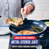 12" Frying Pan Skillet with Lid Diamond Infused Ceramic Healthy Nonstick | Blue Blue Diamond