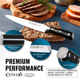 Cutluxe Turkey Carving Knife Set – Carving Fork & Knife for Meat, BBQ, Brisket – Razor Sharp Premium German Steel Full Tang – Artisan Series