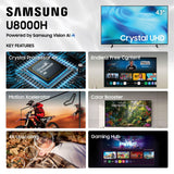 Samsung 43-Inch Class Crystal UHD U8000H Series Samsung Vision AI Smart TV (2026 Model, 43U8000H) Processor 4K, Endless Free Content, Motion Xcelerator, Color Booster, Alexa Built-in