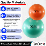 Cando - 30-1852 Deluxe ABS Inflatable Exercise Ball, Orange, 21.6" CanDo
