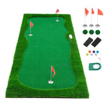 Golf Putting Green, Professional Large Golf Putting Mat with Realistic Turf, Golf Game Practice Equipment for Indoor Outdoor Putting Practice (Green, 5x12 FT)
