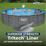 Bestway APX 365 16' x 48" Above Ground Pool, Round Metal Frame Outdoor Swimming Pool Set with Sand Filter Pump, Ladder, and Cover, Dark Marble