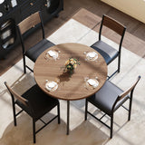 Pamapic Round Dining Table Set for 4, Kitchen Table and Chairs for 4, Dining Room Circle Dinner Pedestal Table