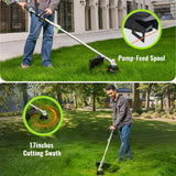 NovorikX 60V Cordless String Trimmer 17" Trimmer Weed Wacker, 2-Speed Brushless Weed Eater, Attachment Capable, 5.0Ah Battery and Charger Included
