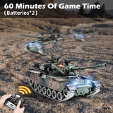 Supdex RC Tank, 1:18 Alloy Metal US M60 Remote Control Army Model Toys, 2.4Ghz RC Vehicle with Realistic Smoke, Sound and Lights, Military Tank That Shoots BBS for Adults and Kids