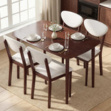 5-Piece Dining Table Set for 4, Mid-Century Modern Kitchen Table and Chairs with Padded Seats and Backrests