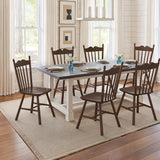 LUE BONA Wooden Dining Chairs Set of 6, Windsor Dining Chair with Thickened Backrest, Morden and Mid Century Kitchen Chairs for Dining Room Farmhouse, Weight Capacity 350 lbs