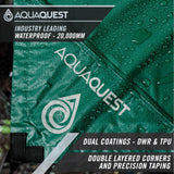 AquaQuest Safari Tarp – Lightweight Waterproof (5,000 mm) Seam-Taped Ripstop Rain Fly for Backpacking, Thru-Hiking & Hammock Camping – 20x13 Forester Green