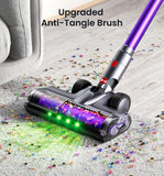 Cordless Vacuum Cleaner,650W 55KPA 80Mins Vacuum Cleaners for Home with Self-Standing,Smart Display,V-Shaped Anti-Tangle Brush,Wall Mount Charging,Cordless Stick Vacuum for Home,Floors,Carpet,Pet Hair
