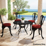 Outsunny Outdoor Bistro Chair Cushions Set of 4 with Machine Washable Cover