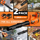 17000 RPM Cordless Leaf Blower with DECERK 7.8AH Battery - 530CFM Powerful Brushless Motor for Lawn Care, 5-Speed Turbo Electric Blower for Dust, Wet-Leaves, Car, Gutters, Lightweight Garden Tool