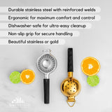 A Bar Above Hand Juicer, Hand Press Juicer For Cocktails, Heavy Duty Stainless Steel, Lemon Squeezer, Grapefruit Juicer Bowl, Silver