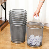 Hushee 12 Pcs Metal Mesh Trash Can Wire Waste Paper Basket Trash Bin Garbage Can for Dorm Room, Office Under Desk, School, Kitchen, Bedroom, Den, Toilet(Silver,12 Pcs)