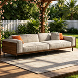 NessCarsti Outdoor Sofa Couch, 111" 4 Seater Upholstered Patio Furniture