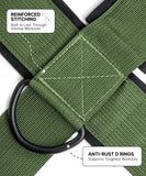 DMoose Fitness Neck Harness for Weight Lifting - Soft Padded Head & Chin Strap with 30" Heavy Duty Steel Chain - Neck Exerciser, Trainer & Strengthener to Support Injury Recovery (Military Green)