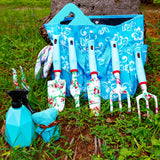 Womens Gardening Gifts Set - Floral Gardening Tools with Tote Bag - Gifts for Mom, Girlfriend or Women - Birthday, Christmas (Blue)