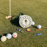 CROWNBLANKS PINKTEE Women Cabretta Leather Golf Glove with Golf Valuables Pouch, Size 19