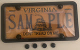 1st Gen. Phantom Tag Protector Clear License Plate Cover & Black Frame +Black Bolt Caps