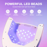 60W Rechargeable UV LED Nail Dryer Lamp, 42 Beads Portable Auto Sensor & Quick Dry Nail Machine