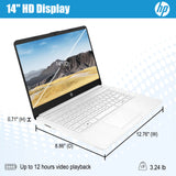 HP 14" Laptop, Intel Celeron N4500, Up to 16G RAM, Up to 320GB Storage(64GB eMMC onboard