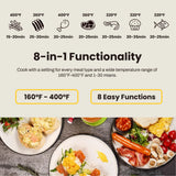 8.5QT Family Size Digital Air Fryers, BPA-Free, Smart Touchscreen with 8-Preset, Air Frying, Reheat Leftovers, Party Food