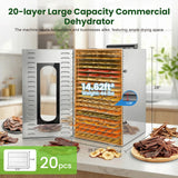 Commercial Food Dehydrator 20 Trays Large Food Dryer Machine for Jerky, Meat, Fruit