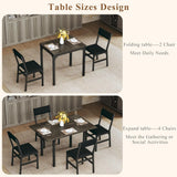 Dining Table Set for 4, Extendable Kitchen Table Cushion Chairs Set of 4