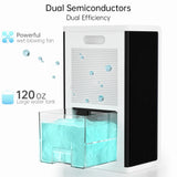 Dehumidifier for Home, 120 oz Water Tank w/ 7 Colors LED Light, 1,000 Sq. ft