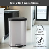 21 Gallon/80 Liter Kitchen Trash Can with Lid, Stainless Steel Garbage Can