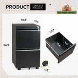 GALAXHERO 2 Drawer Metal File Cabinet Under Desk with Lock Space Saving