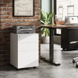 GALAXHERO 3 Drawer Locking Rolling File Cabinet with Security Lock f