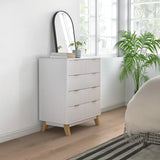 4 Drawer Dresser for Bedroom, Fluted Chest of Drawers