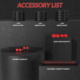 Fitvids 60LB 2-in1 Portable Changeable Dumbbell and Barbell Kettlebell Set With Adjustable Weights Fitvids