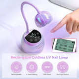 Gooseneck UV LED Nail Lamp USB Cordless Flash Cure 39mW/cm² 4 Timer Auto Sensor Fast Curing