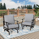 MIXPATIO, 2 Pack, Metal, Patio Rocking Chairs, 5.75" Cushions, Grey
