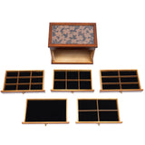 Rectangle Jewelry Box with 6 Compartments – Vintage Wooden Case