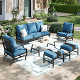 MIXPATIO 6-Piece Patio Conversation Set, Rocking Chairs, Coffee Table