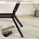 55 inch Dining Table for 4-6, Rectangle Kitchen Table with Storage Shelf