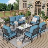 MIXPATIO 6-Piece Patio Conversation Set, Rocking Chairs, Coffee Table