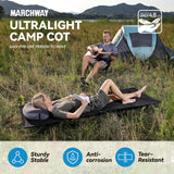 MARCHWAY Ultralight Folding Tent Camping Cot Bed, Portable Compact for Outdoor Travel, Base Camp, Hiking, Mountaineering, Lightweight Backpacking (Black)