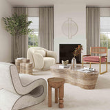 Slab Faux Travertine Coffee Table