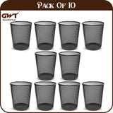 GoodWill Tech Recycling Dustbins - Pack Of 10 Metal Mesh Dustbins Waster Basket For Home/Office/Coffee Shop/Hotel/Bathroom Non-Toxic Open Waste-Bin/Trashcan - (Black, Small)