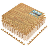 Sorbus 80 Sq. Ft. Wood Grain Floor Tiles Foam Mat EVA Interlocking Mats Tile 3/8-Inch Thick Flooring Wood Puzzle Exercise Mats w/Borders - Home Playroom Basement, Apartment, Trade Show, Baby, Dance