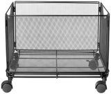 Safco Onyx Rolling Cart Desktop Tub File, Fits Letter-Size Hanging Folders, Collapsible Desk Organizer, Durable Steel Mesh Construction, Black