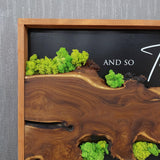 MIODUO DECOR Custom Wood Moss Sign - Personalized Entryway Decor, Rustic Family Name Solid Wood Art - 35"x16"