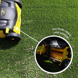 Artificial Turf Vacuum Sweeper by Roll & Comb, Corded Electric Lawn Rake for Artificial Grass, Cool Gardening Gift, 25 Liter Leaf Collector, Model 302e, 19.8lb.