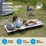MARCHWAY Ultralight Folding Tent Camping Cot Bed, Portable Compact for Outdoor Travel, Base Camp, Hiking, Mountaineering, Lightweight Backpacking (Grey)