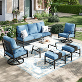 MIXPATIO 6-Piece Patio Conversation Set, Swivel Chairs, Coffee Table